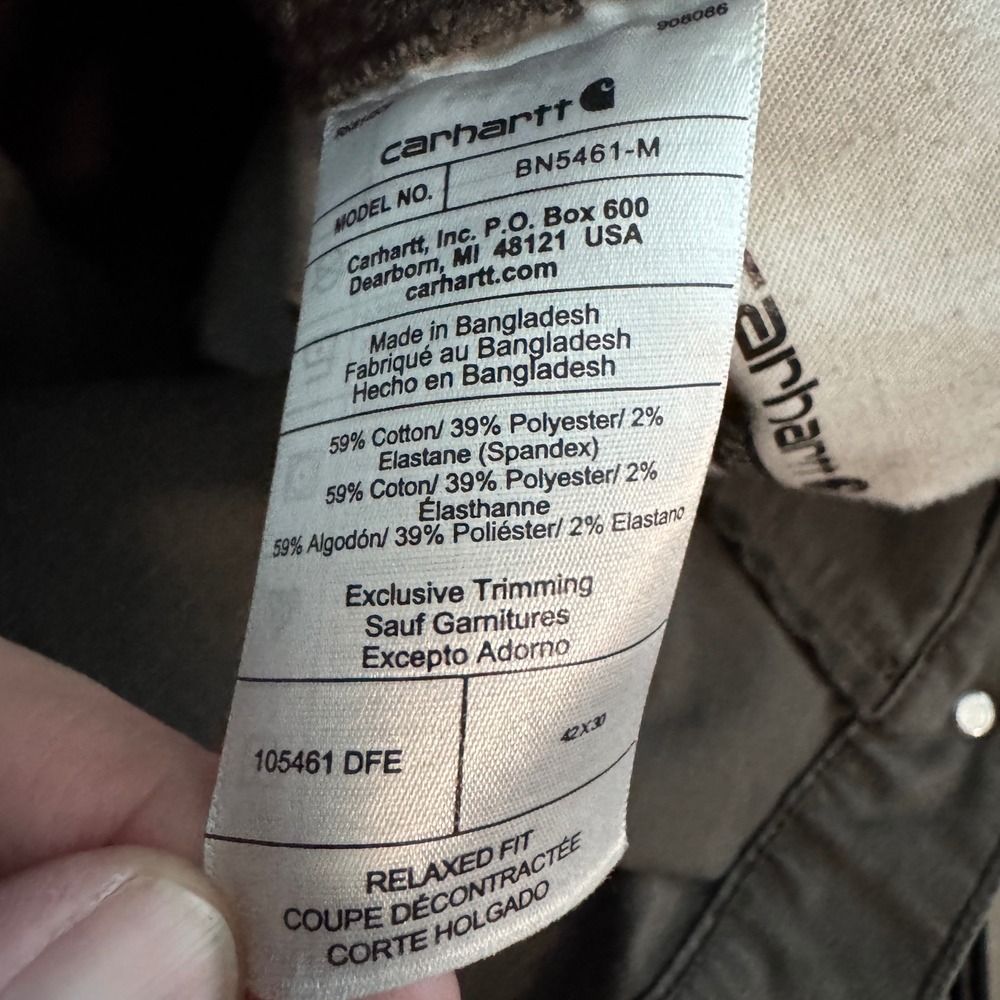 Carhartt Ripstop Cargo Pants Mens 42x30 Brown Coffee Rugged Flex Work BN5461 - Picture 8 of 11